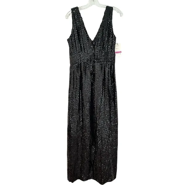 Lee Jordan Vintage Sequin Formal Dress Women's 14 Black‎ Evening 70s Whimsigoth - Image 6