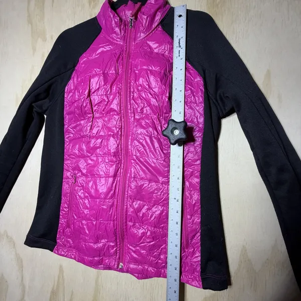 Calvin Klein Performance Jacket‎ Women’s XL Pink Black Quilted Full Zip - Image 7
