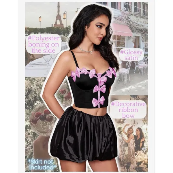 NEW Cute Bow Corset Detachable Strap Birthday Concert festival 6/8 - Image 7
