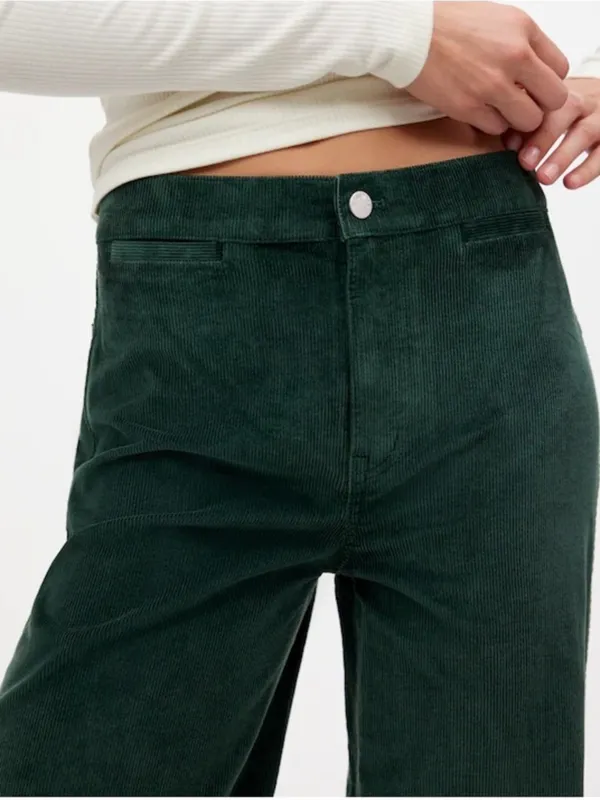 Madewell Emmett Wide Leg Corduroy Pants in Luxury Forest Green Size 26 - Image 9