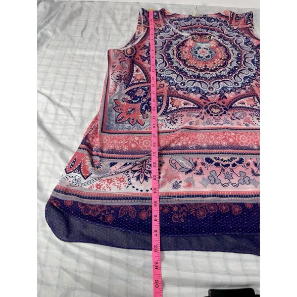 EST. 1946 Women’s Paisley Mandala Tank Top - Size Large - Pink & Blue - Image 6