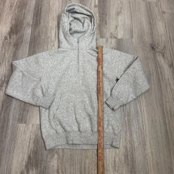 Tna Aritzia Heather Grey Quarter Zip Fleece Hoodie‎ Sweatshirt XS - Image 7