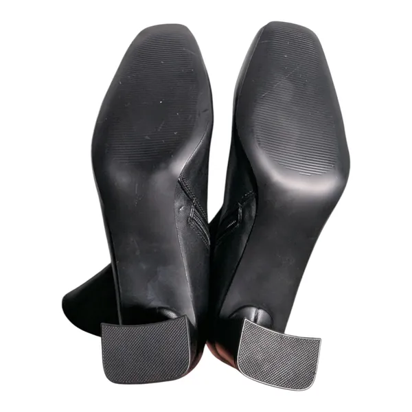 Steve Madden Harli Black Stretch Leather Square Toe Sock Ankle Boots Sz 11 - Image 4