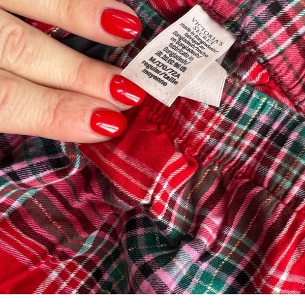 Victoria's Secret‎ Women's Plaid Pajama Pants Sleepwear Size M Cozy Lounge Soft - Image 3