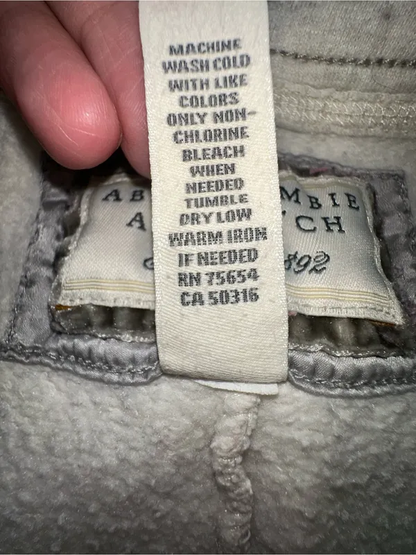 VTG Y2K Abercrombie & Fitch Sweatpants Gray Spellout Back Logo Joggers Large - Image 10
