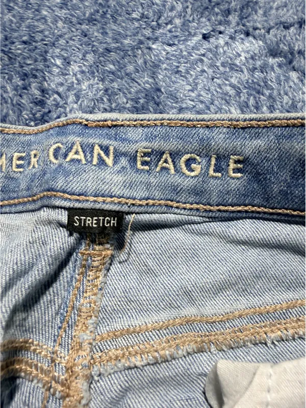 American Eagle Light Wash Stretch Denim Shorts - Image 3
