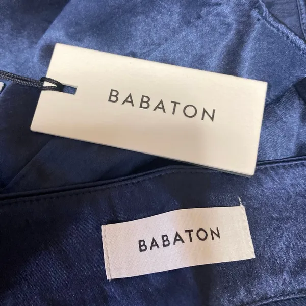 NEW Aritzia Babaton Women's Blue Silky Satin Side Zip Mini Slip Pencil Skirt 0 - Image 4