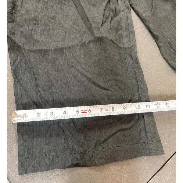 Gap Relaxed Fit Black Crinkle Pull On Elastic Waist Full Length Pants XL NWT - Image 14