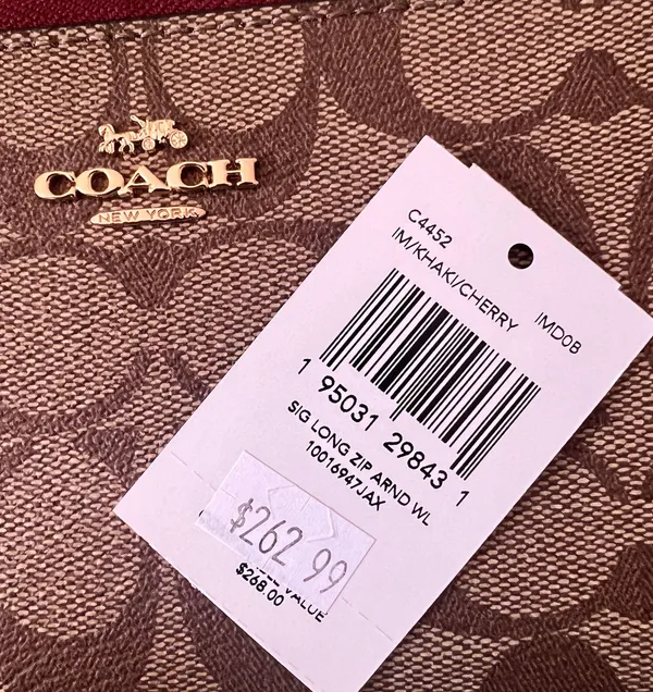 Long Zip Around Wallet In Signature Canvas c4452 - Image 6