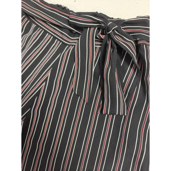 Womens West Kei Wide Leg Pants Black Striped Size Medium - Image 2