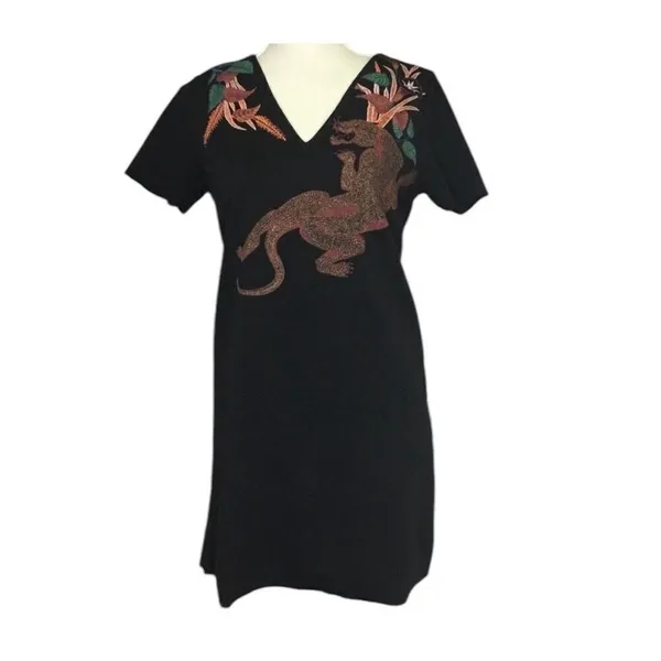 ✨Zara Rubberized Jaguar Casual Sz Medium Dress✨ - Image 10