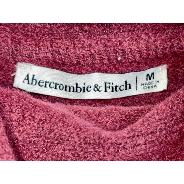 Abercrombie & Fitch Burgundy Red Cowl Neck Long Sleeve Sweater Top Womens Size M - Image 3