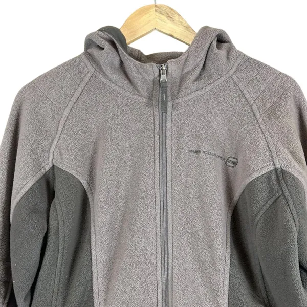 Free Country Fleece Jacket Womens XL Gray Full Zip Hooded Outdoor Hiking Warm - Image 2