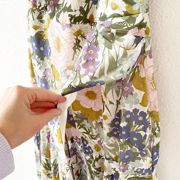 Astr Santorini One Shoulder Midi Dress Off White Retro Floral Size Small Wedding - Image 5
