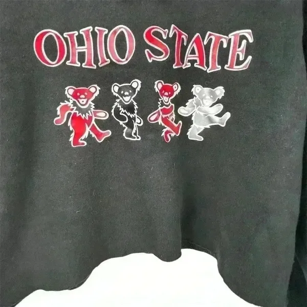 J America Ohio State‎ Women's XL Black Cropped Hoodie Graphic Casual - Image 3