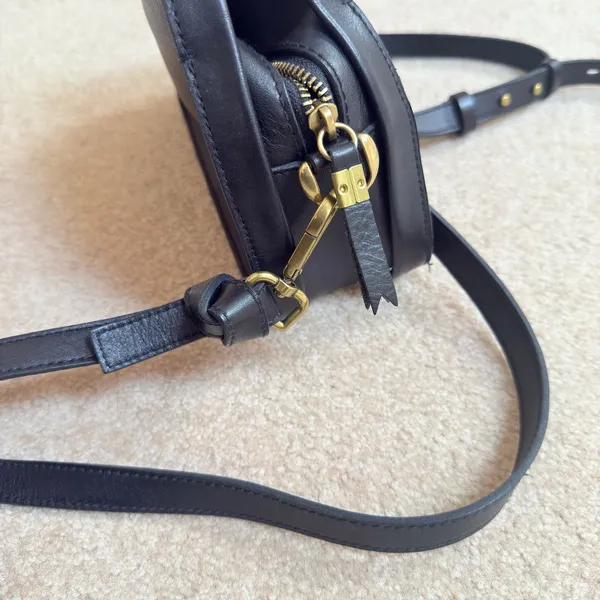 Madewell Sydney Black Leather Zip Top Small Crossbody Bag Convertible - Image 12