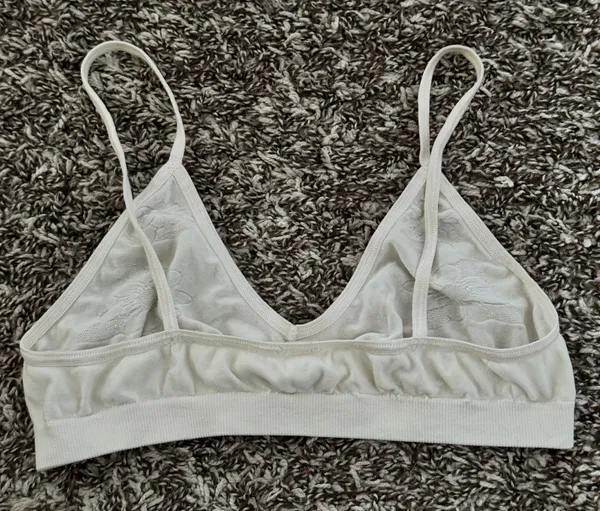 Vintage Bralette - ivory seamless active intimate pointelle bra - Image 5