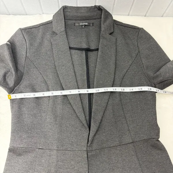 Quince Dark Gray Blazer Notch Collar Long‎ Sleeve Hook and Eye Work Size S - Image 9
