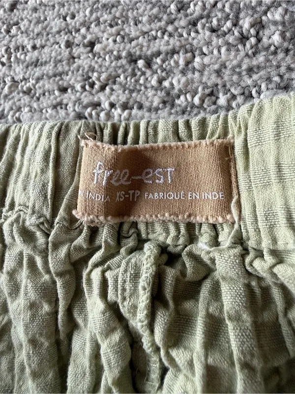 Free People Waffle Knit Sage Green Tie‎ Shorts Size XS - Image 6