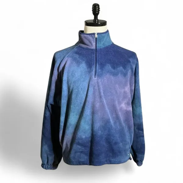 Hollister‎ Tie Dye Fleece Quarter Zip Pullover Sweatshirt Women's Size S Boho - Image 2