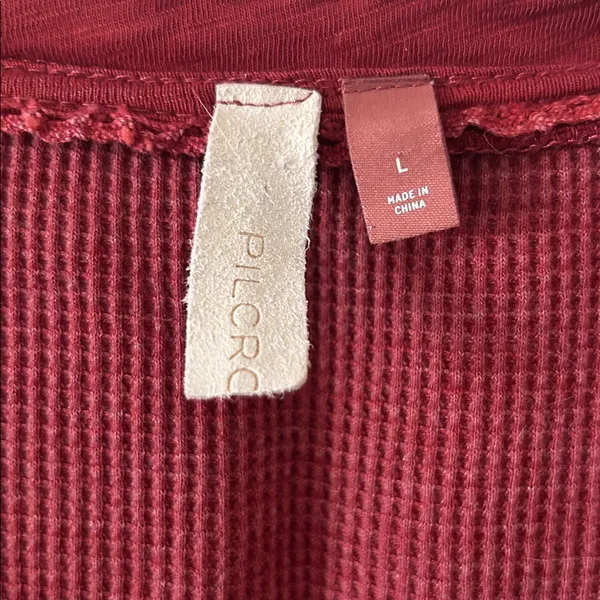 Anthropologie Pilcro v neck waffle henley sz L - Image 4