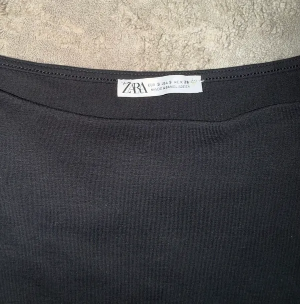 Zara black cropped off the shoulder top - Image 2