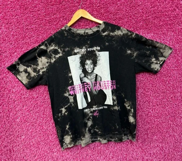 Whitney Houston I Will Always Love You bleach dye shirt size XL - Image 3