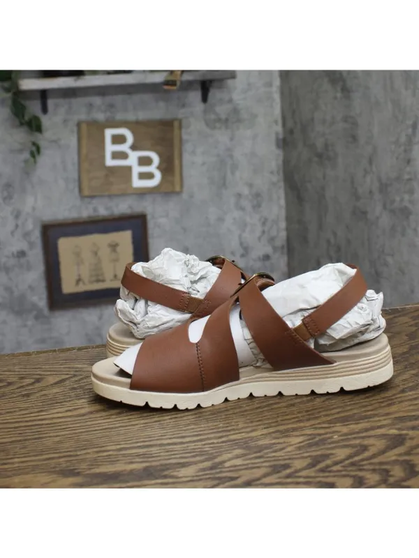 Easy Street Daydream Womens Slingback Wedge Sandals DAYDREAM Cognac Brown 9WW - Image 7