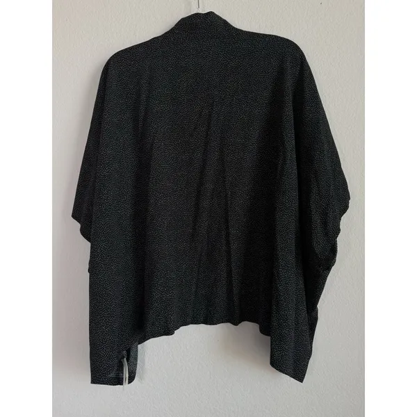 Loft Black‎ Cardigan Women's One Size Dot Print Open Front Slouchy Batwing Boho - Image 3