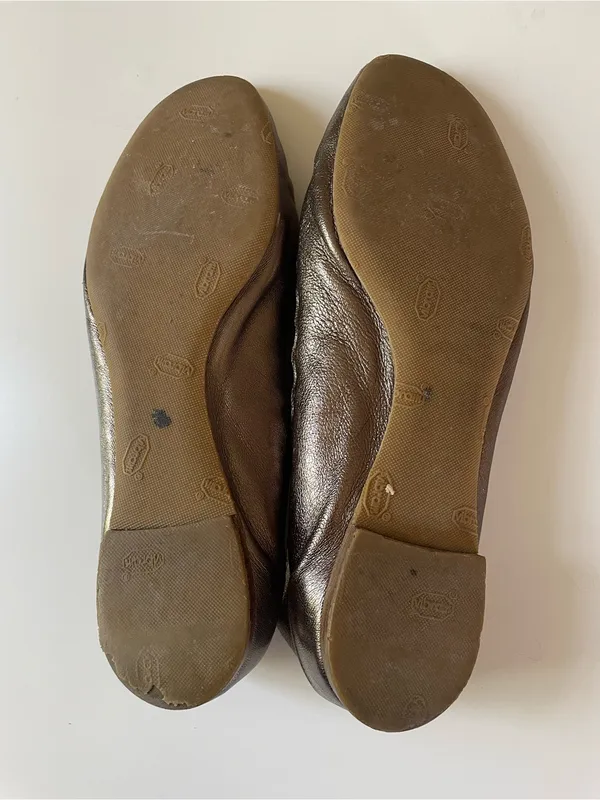 Chloé Lauren Metallic Bronze Leather Scalloped Ballet Flats Size 39.5 / US 9 - Image 7