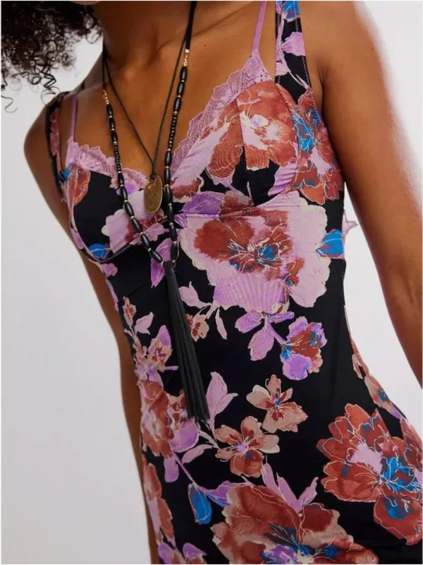 FREE PEOPLE NWT Party Crasher Midi Slip / Black Combo - Image 4