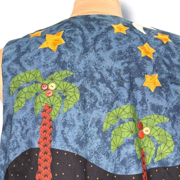 Handmade Vintage Noahs Ark Reversible Vest Folk Art Animals Whimsical 90s Layr - Image 10