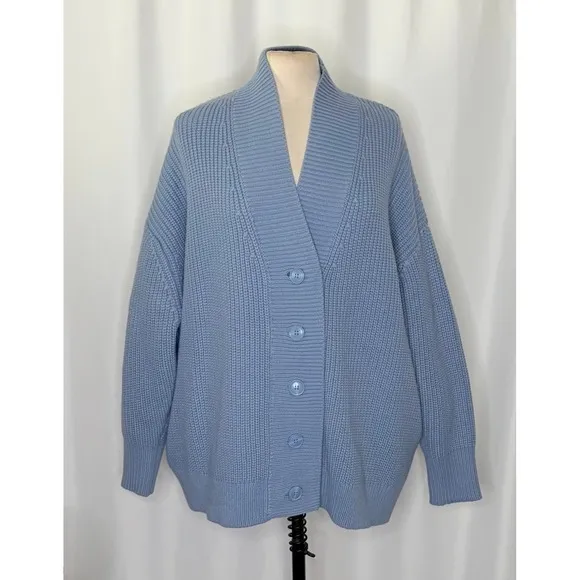 Revolve WEWOREWHAT Oversized‎ Cardigan Sweater Chunky Knit Storm One Size - Image 2