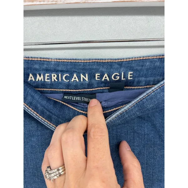 American Eagle Womens Denim Skort High Rise Next Level Stretch Blue 4 - Image 7