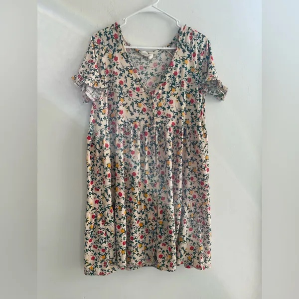 Ninexis Floral Dress/Oversized Shirt Sz L - Image 2