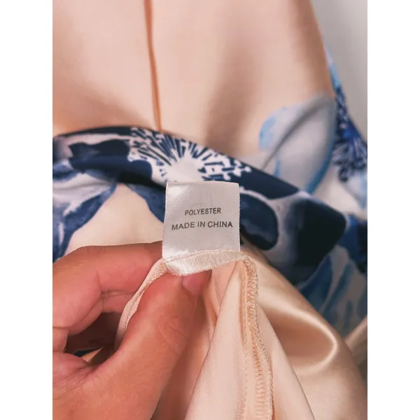 Women's Floral Off Shoulder Satin Midi Dress Size 10 Pink Wedding Guest Cocktail - Image 10
