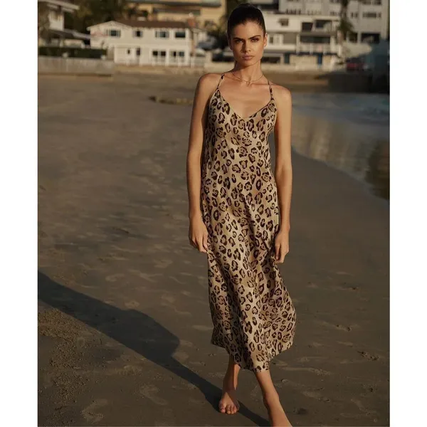 New. PQ leopard midi dress/coverup. XS/S. Retails 154 - Image 3