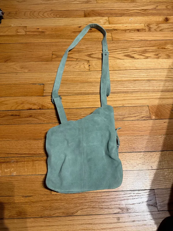 Free People Cornell Suede Sling Bag green mint crossbody belt bag - Image 4