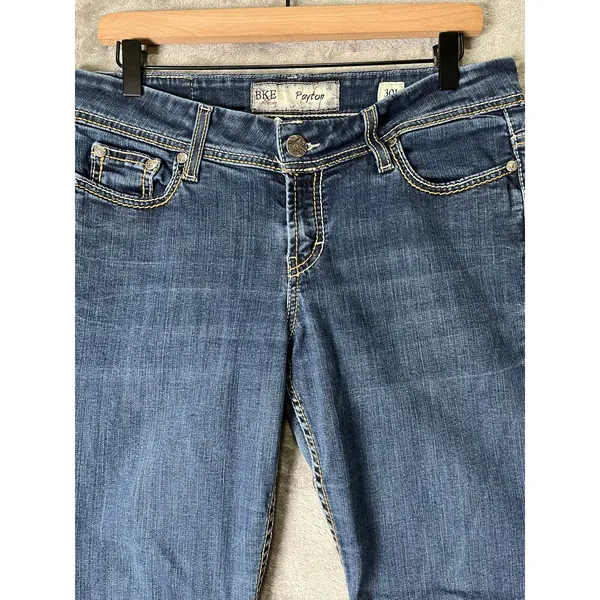 BKE Denim 30x33.5 Low Rise Slim Bootcut Jeans Medium Wash Y2K Western - Image 2