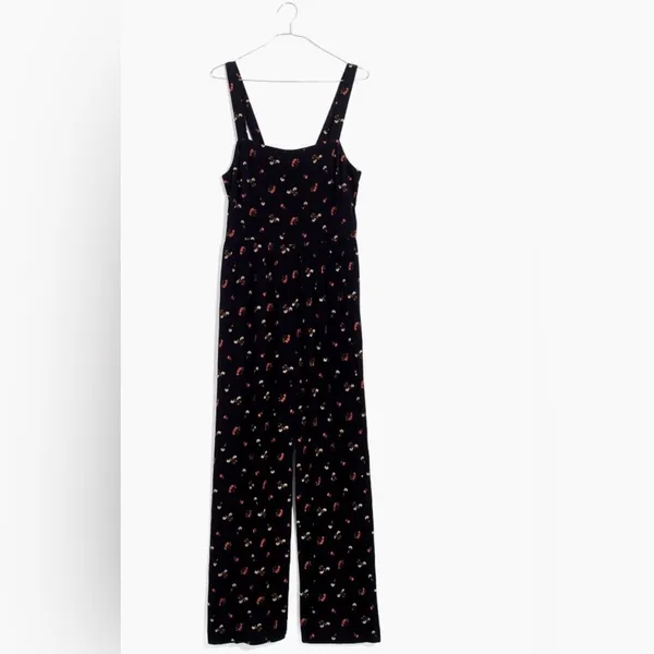 Madewell Smocked Crop Wide Leg Jumpsuit in Floral Toss - Image 9