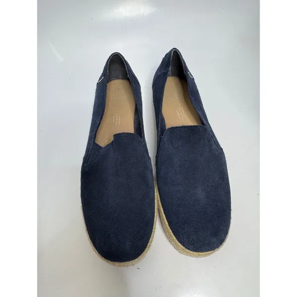 TOMS Alpargata Platform Espadrille Womens 8 Navy Blue Excellent Suede Slip On - Image 2