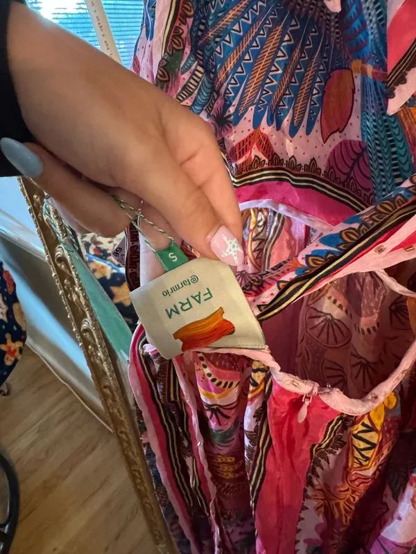 Farm Rio macaw scarf maxi dress small - Image 8