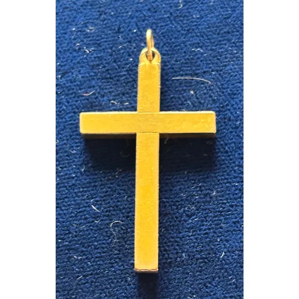 Vintage Gold Tone Engraved Etched Floral Cross Pendant 1.5" x 1" - Image 5