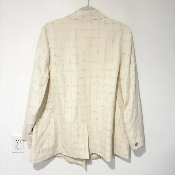 Madewell Plus‎ Size 1X Cream The Caldwell Blazer Ghent Plaid - Image 6
