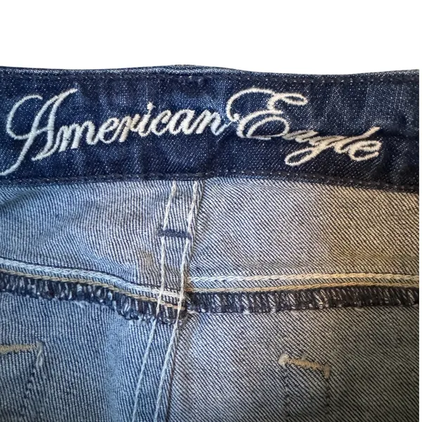 American Eagle Women Skinny Jeans Blue Denim Medium Wash Size 8 Regular Stretch - Image 8