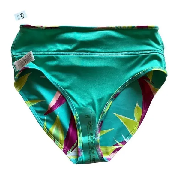 NWT Old Navy Teal World High-Waisted Bikini Swim Floral Quick Drying SZ S #1211 - Image 7