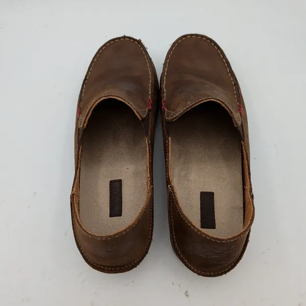 OluKai Nohea Nubuck Dark Java Tan Leather Slip On Loafers Womens 9.5 20174-4834 - Image 9