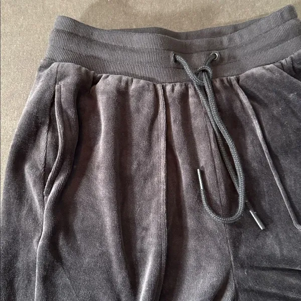 Women’s Scoop Black Wide Leg Velour Pants High Rise Drawstring Waist Size XS NWT - Image 12