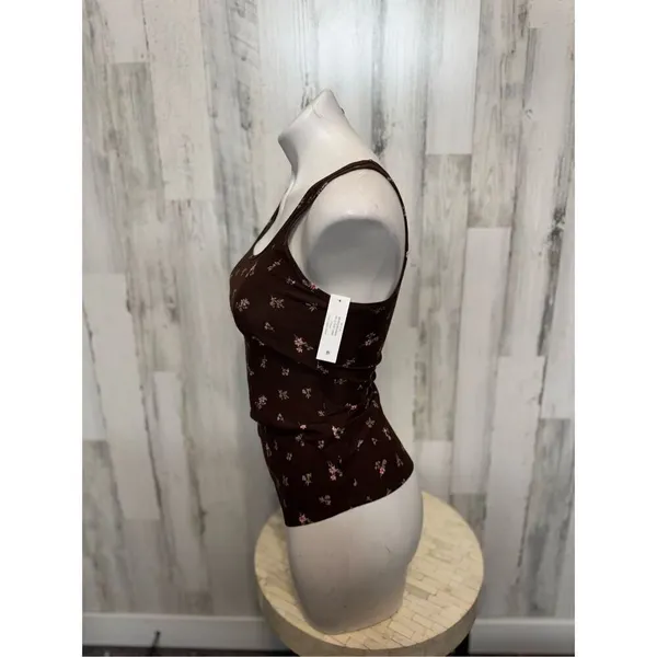 Brown floral tank top Brown Size M - Image 5