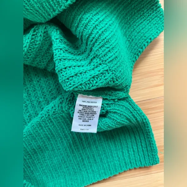 Crown & Ivy Sweater; Womens Green Knit Pullover Mock Neck Polyester, Sz : S - Image 6